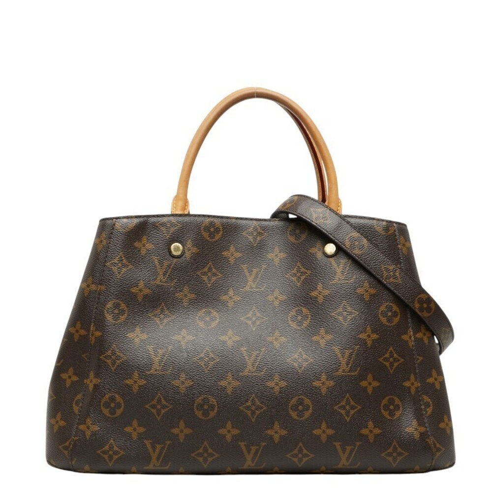 Louis Vuitton Monogram Montaigne 2way Shoulder Bag Brown Leather